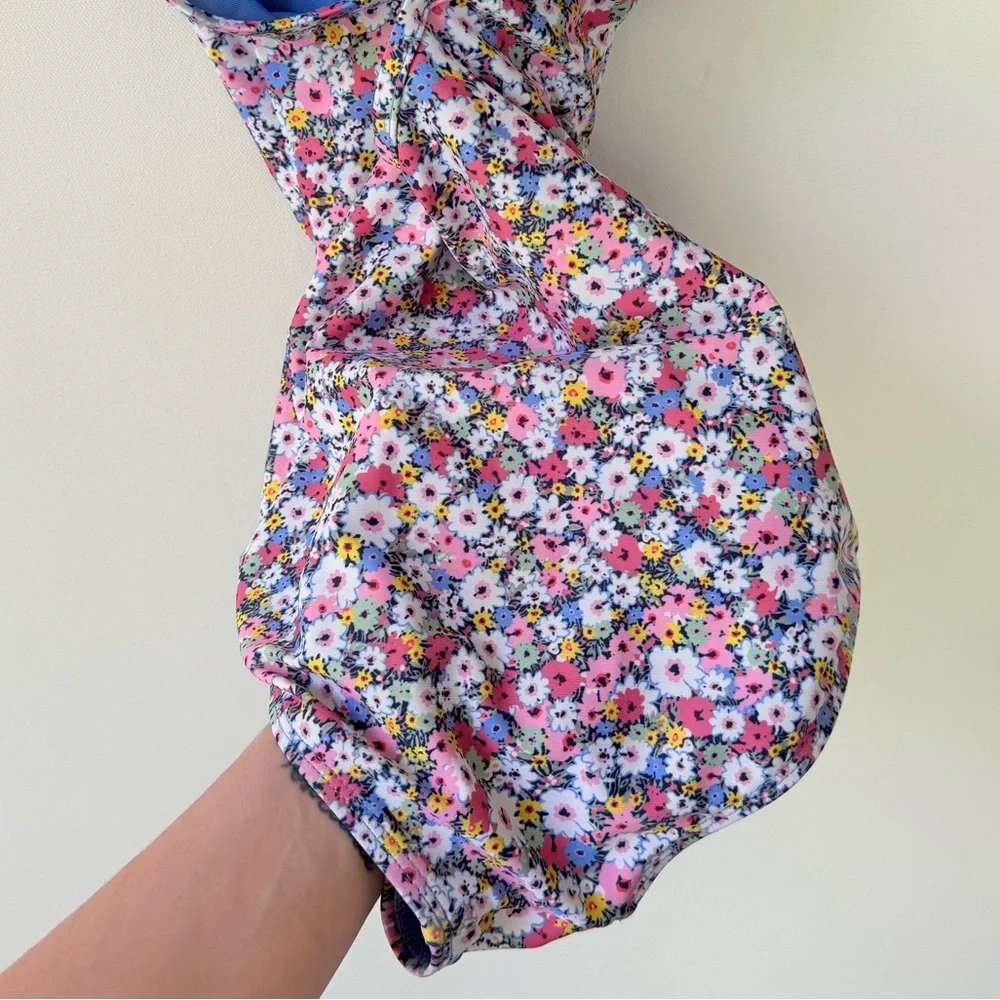 GAP Kids Girls Floral Multicolor Cross back One Piece Swimsuit size XL